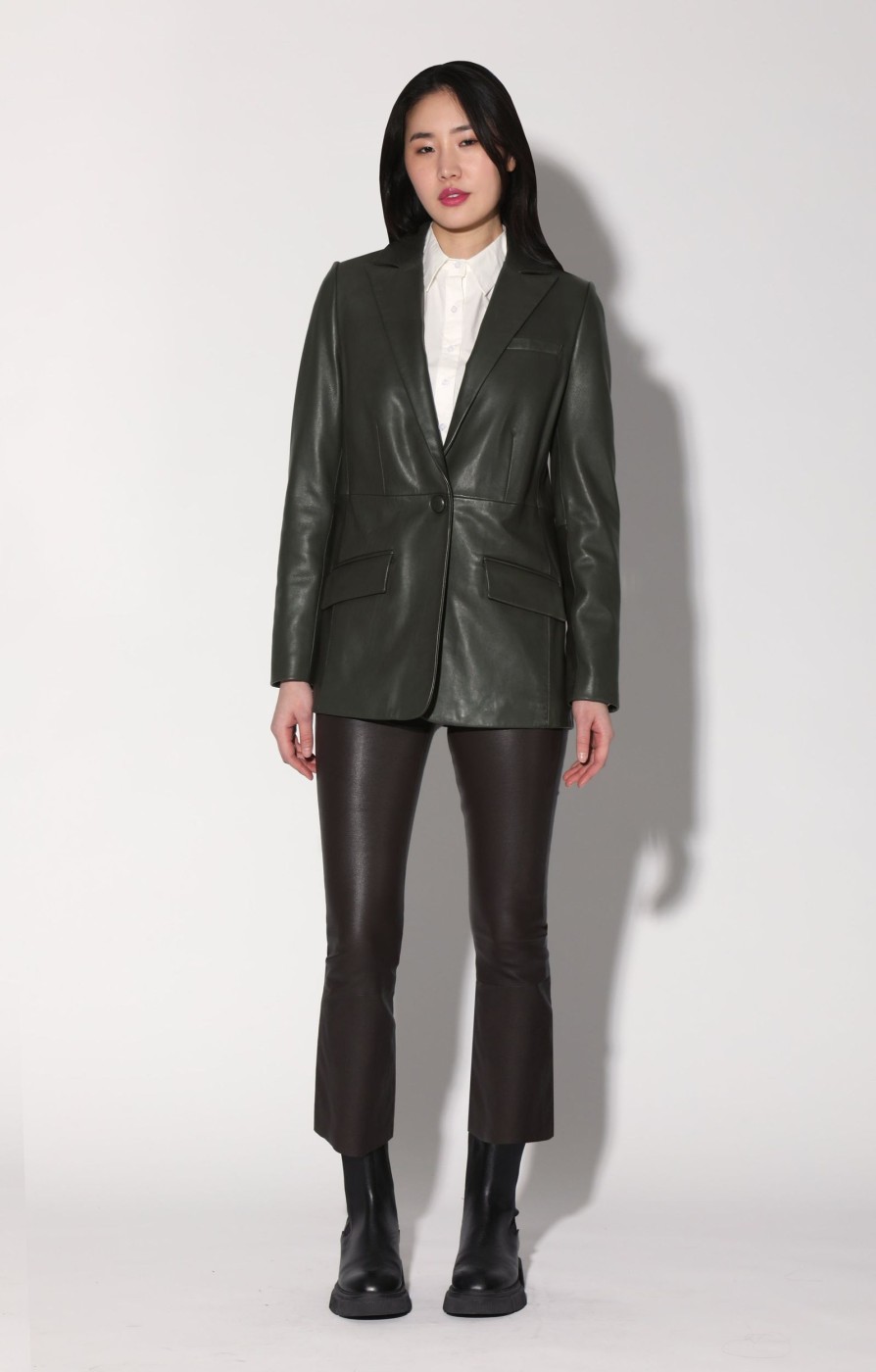 Walter Baker Mia Blazer, Basil-Leather | Jackets