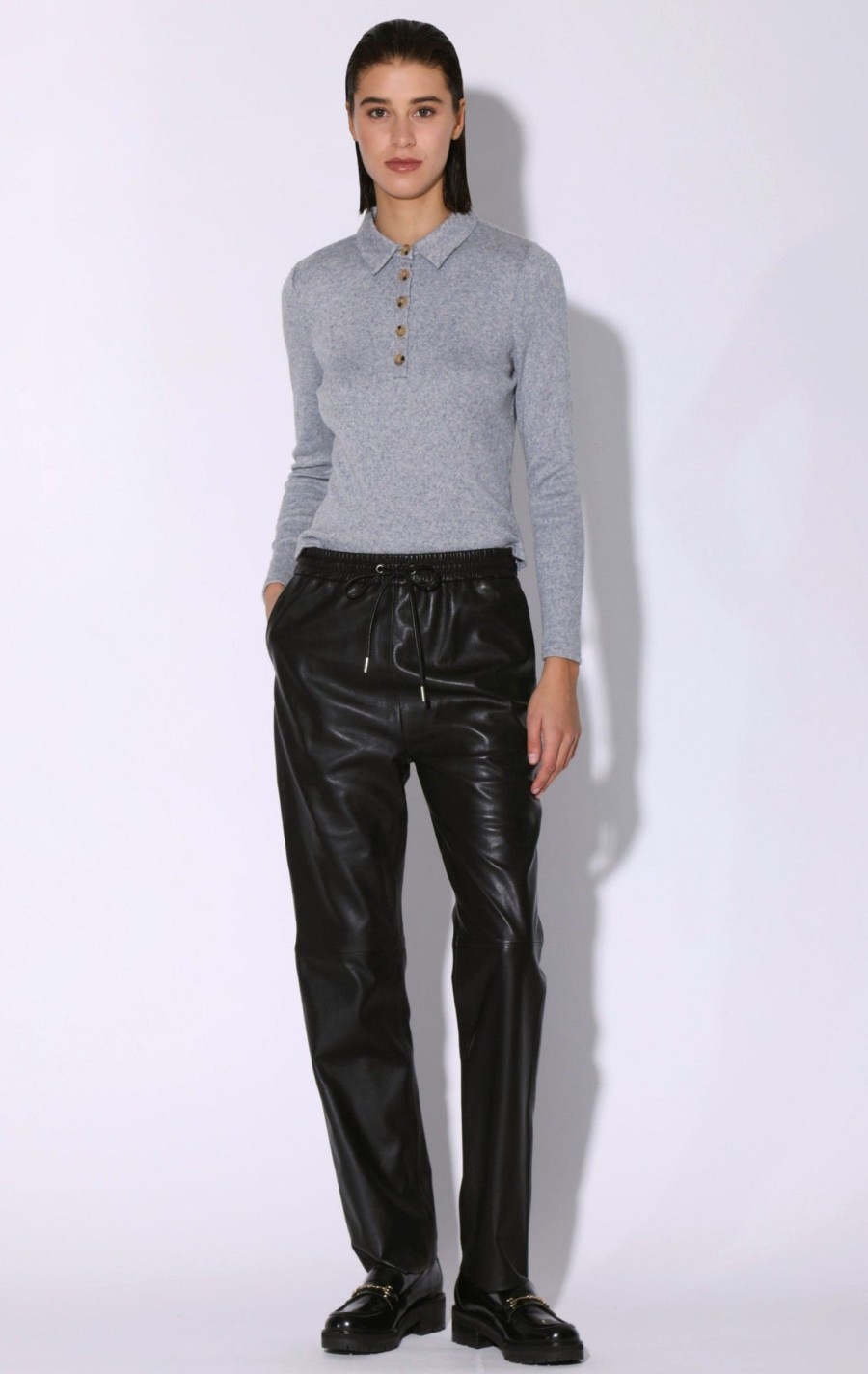 Walter Baker Levie Pant, Black-Leather | Leather