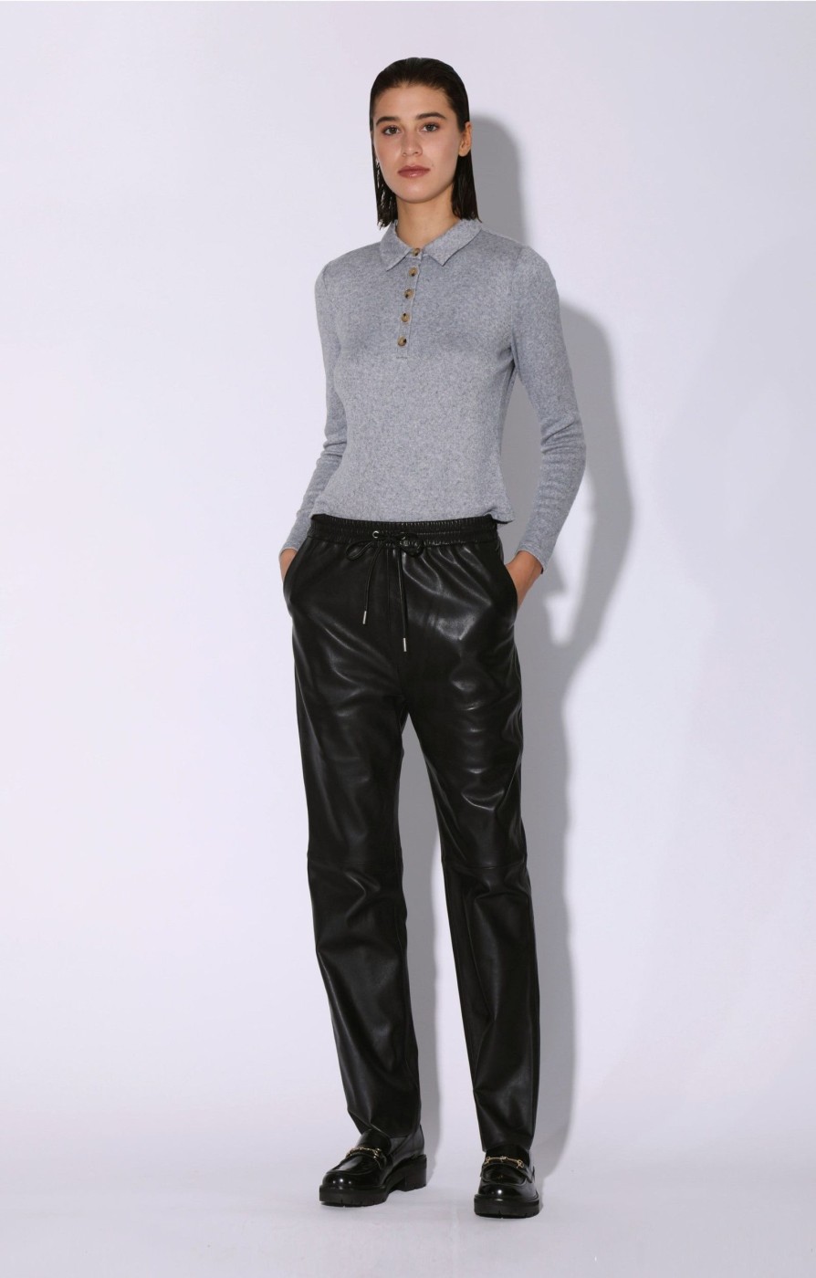 Walter Baker Levie Pant, Black-Leather | Leather