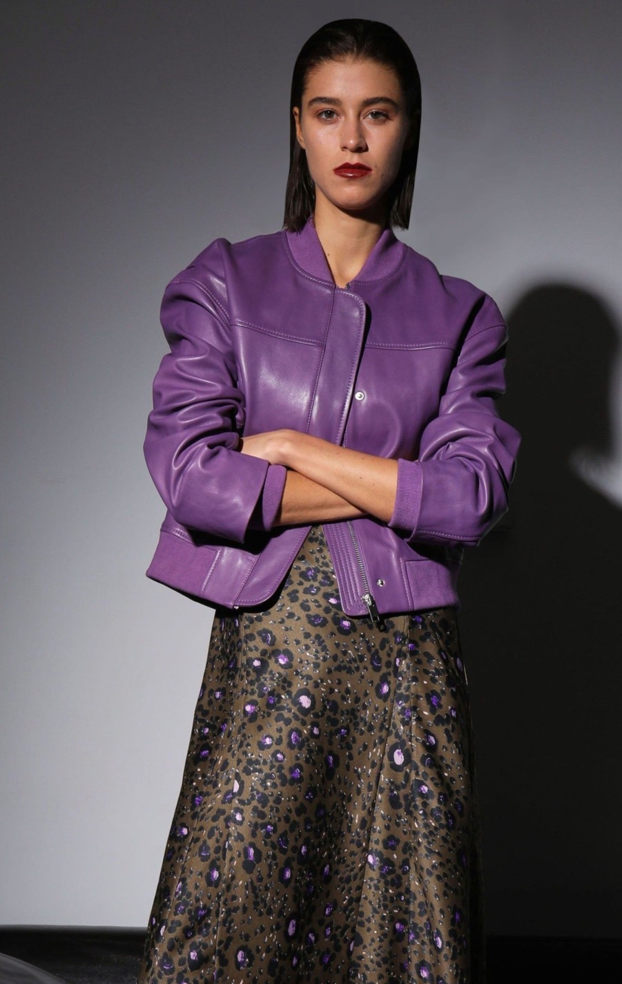 Walter Baker Jessah Jacket, Amethyst-Leather | Leather