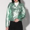 Walter Baker Allison Jacket, Mint Metallic-Leather | Leather