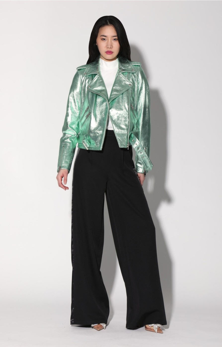 Walter Baker Allison Jacket, Mint Metallic-Leather | Leather