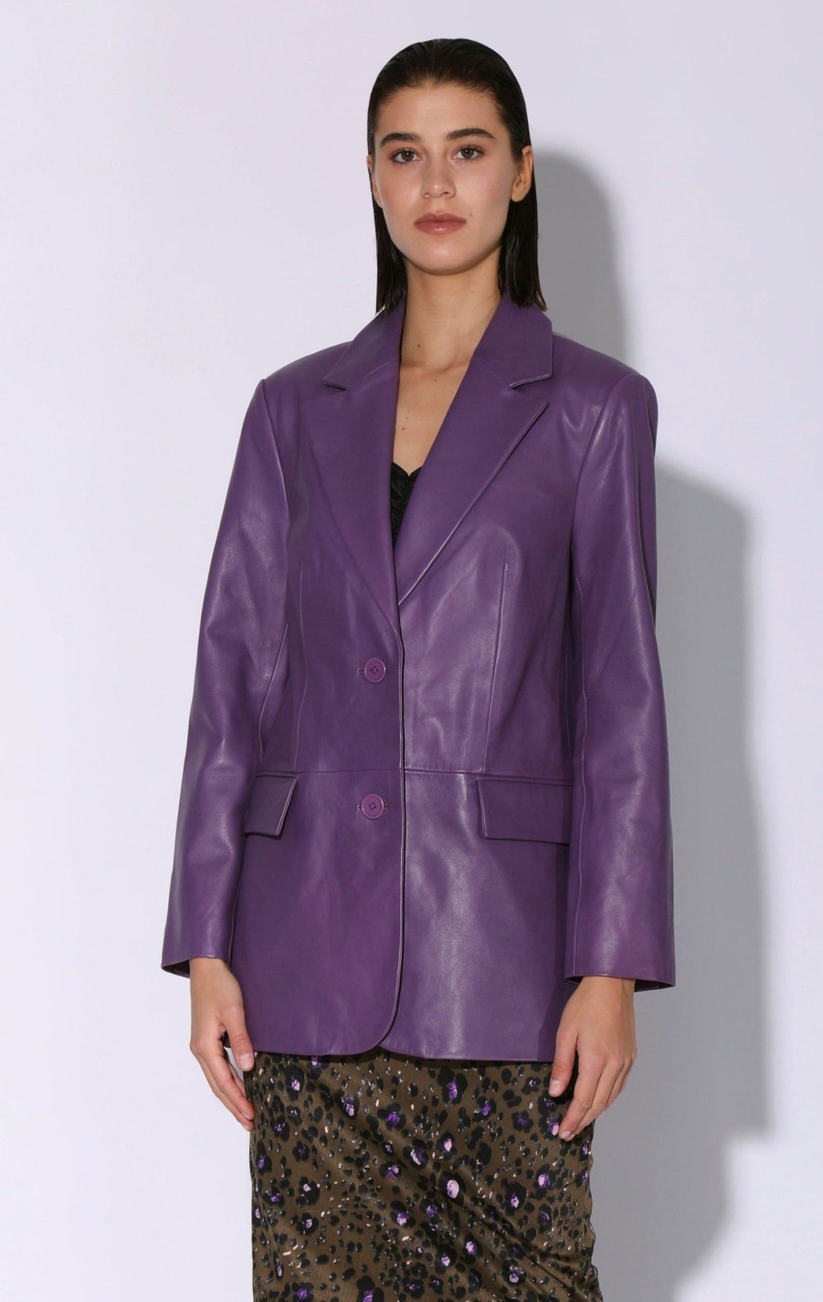 Walter Baker Kira Blazer, Amethyst-Leather | Jackets