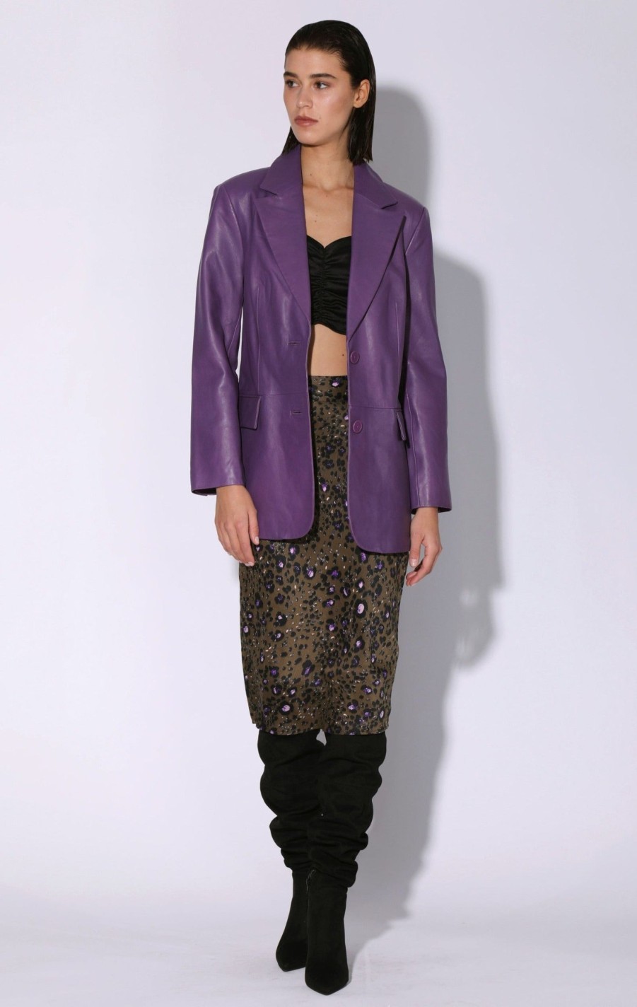 Walter Baker Kira Blazer, Amethyst-Leather | Jackets