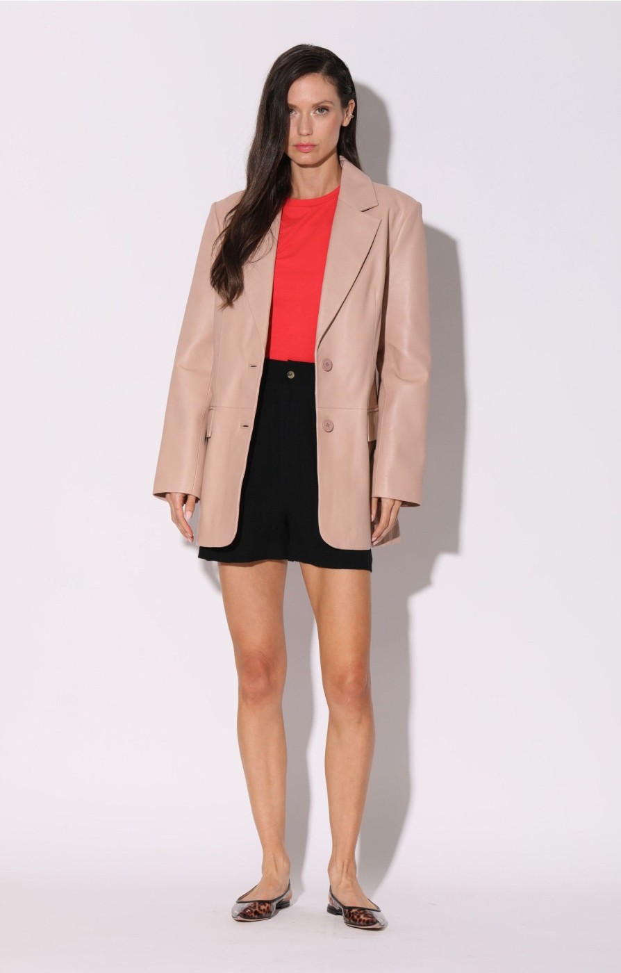 Walter Baker Kira Blazer, Rose Pink-Leather | Jackets