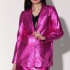 Walter Baker Kiki Blazer, Fuchsia Metallic-Leather | Leather