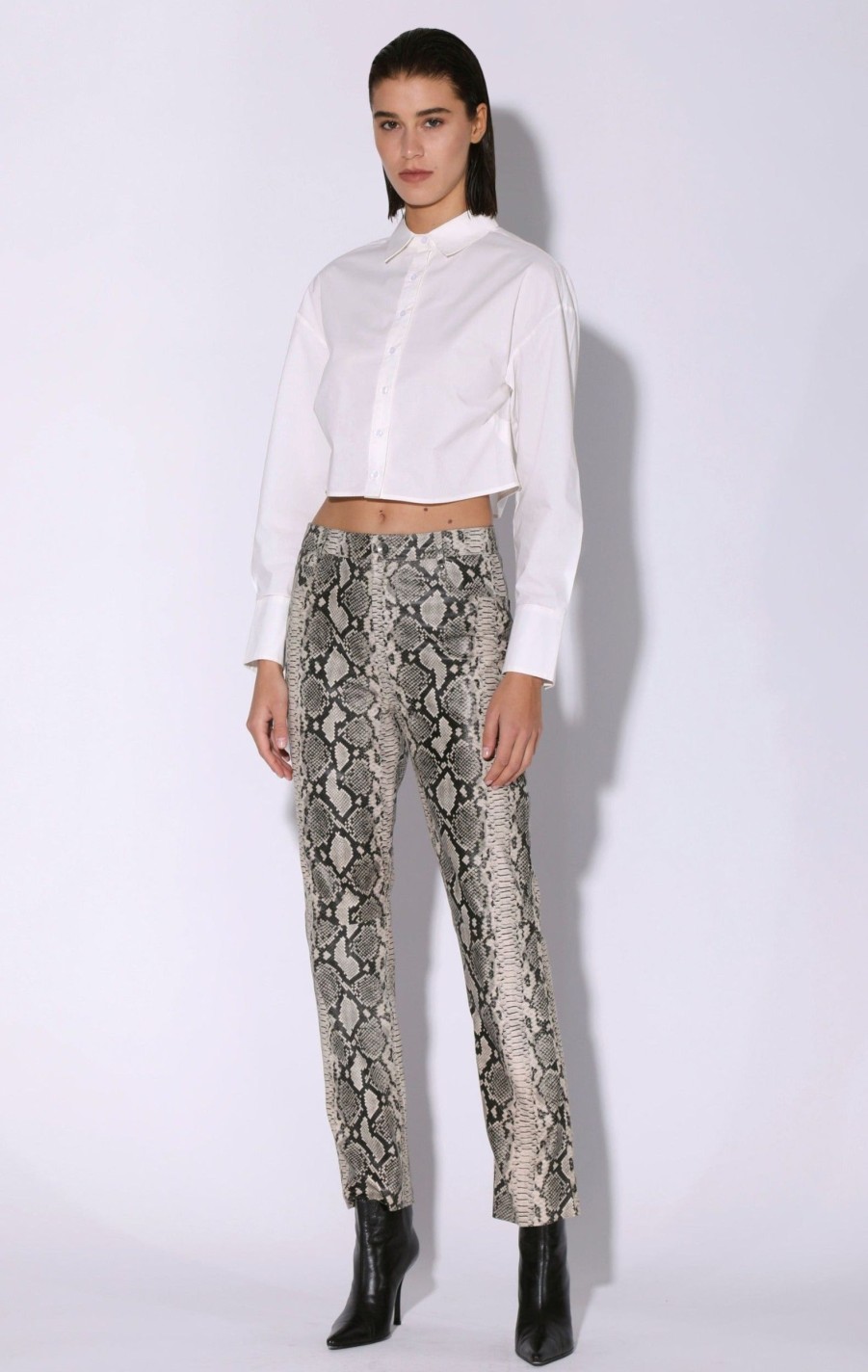 Walter Baker Yvette Pant, Grey Snake-Leather | Bottoms