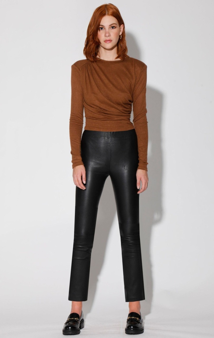 Walter Baker Karina Pant, Black-Stretch Leather | Leather